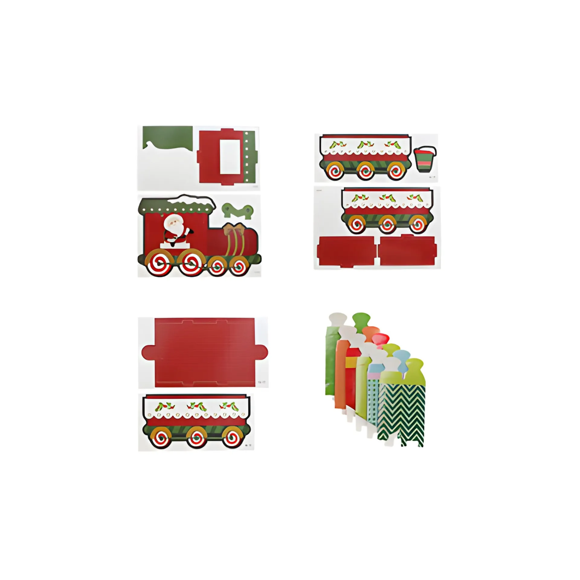 Basteln|Adventskalender|Adventskalender Bastelset 'Zug', 60-teilig