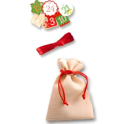 Folia Basteln|Adventskalender|Adventskalender Beutel in Juteoptik, 49-teilig