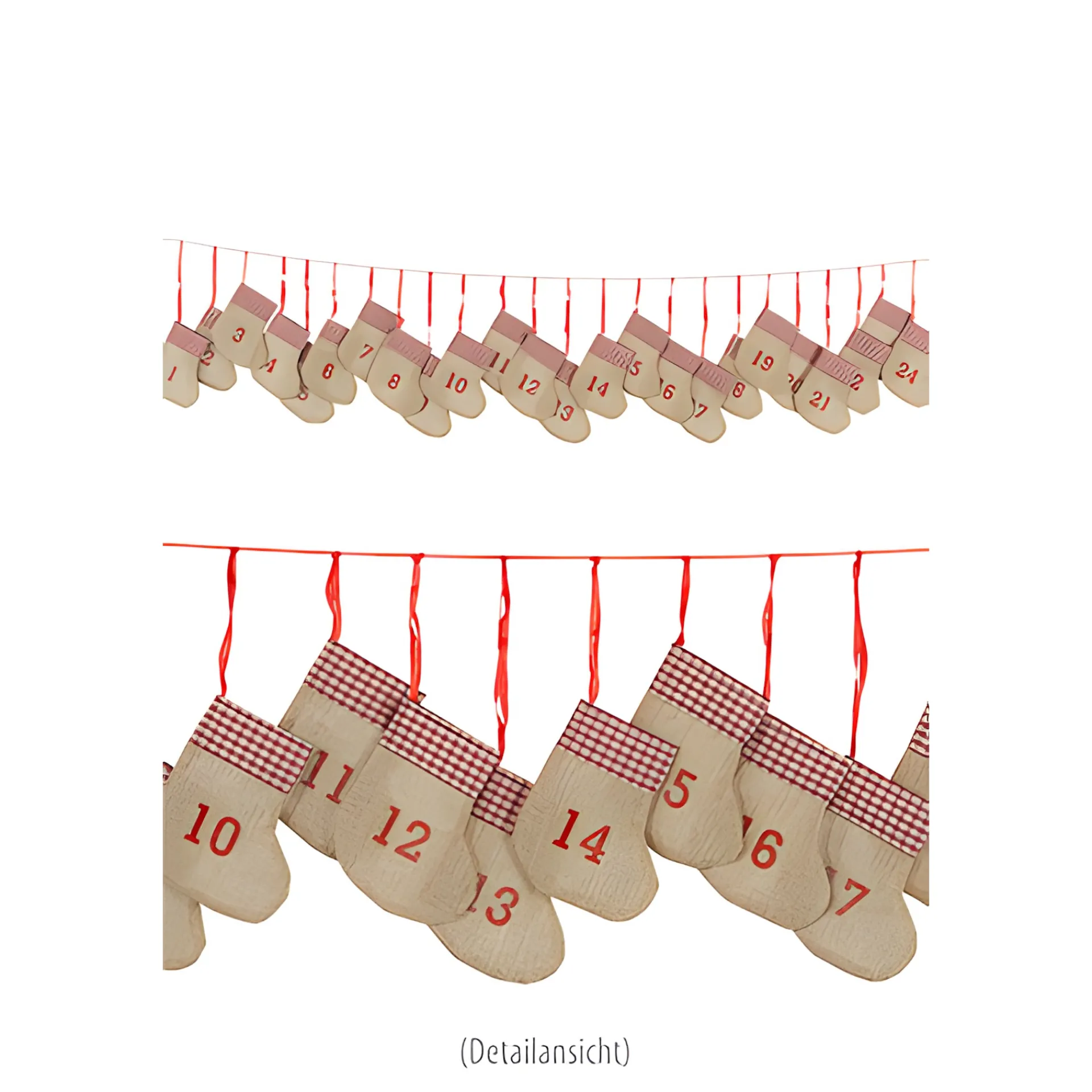 Basteln|Adventskalender|Adventskalender Set 'Jute-Socken', 24-teilig