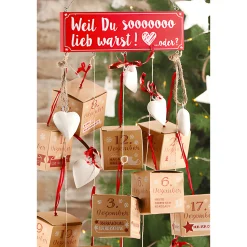 Adventskalender|Basteln|Adventskalender Set 'Zahlenschachtel', 24-teilig