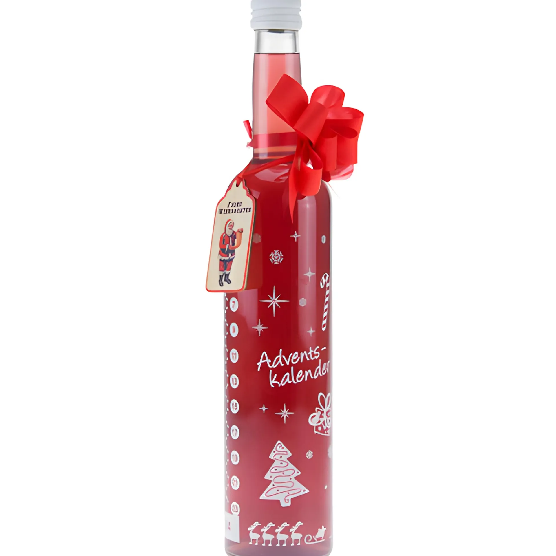 Adventskalender|Weihnachtliche Gläser & Flaschen|Adventskalender-Flasche 500 ml weiß