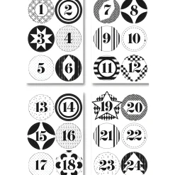 Folia Basteln|Deko|Adventskalender-Zahlen in 3 Farben, 72 Stück