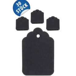 Halloween|Deko-Anhänger|Anhängeetikett 4 x 6 cm schwarz, 30 Stück