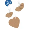 Anhängeetiketten|Etiketten Zum Beschriften|Anhängeetiketten 'Herz' 4 cm natur, 48 Stück