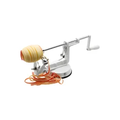 Weis Apfel-, Birnen-, Quittenzeit|Küchenhelfer|Apfelschälmaschine 3 in 1, weiß