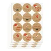Deko|Aufkleber 'Weihnachtsgrüße' Ø 4,5 cm, braun, 48 Stück
