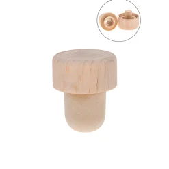 Ausgießer|Ausgießer|Ausgießerkorken Kunststoff 19 mm mit Holzkappe