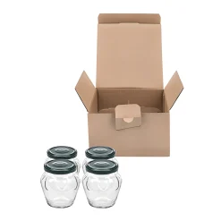 Transportverpackungen|Geschenkverpackungen Für Gläser|Automatikkarton 163 x 163 x 87 mm, 4er Gefache