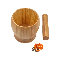 Pesto|Gewürze Und Kräuter|Bambusmörser mit Stößel Ø 12 cm