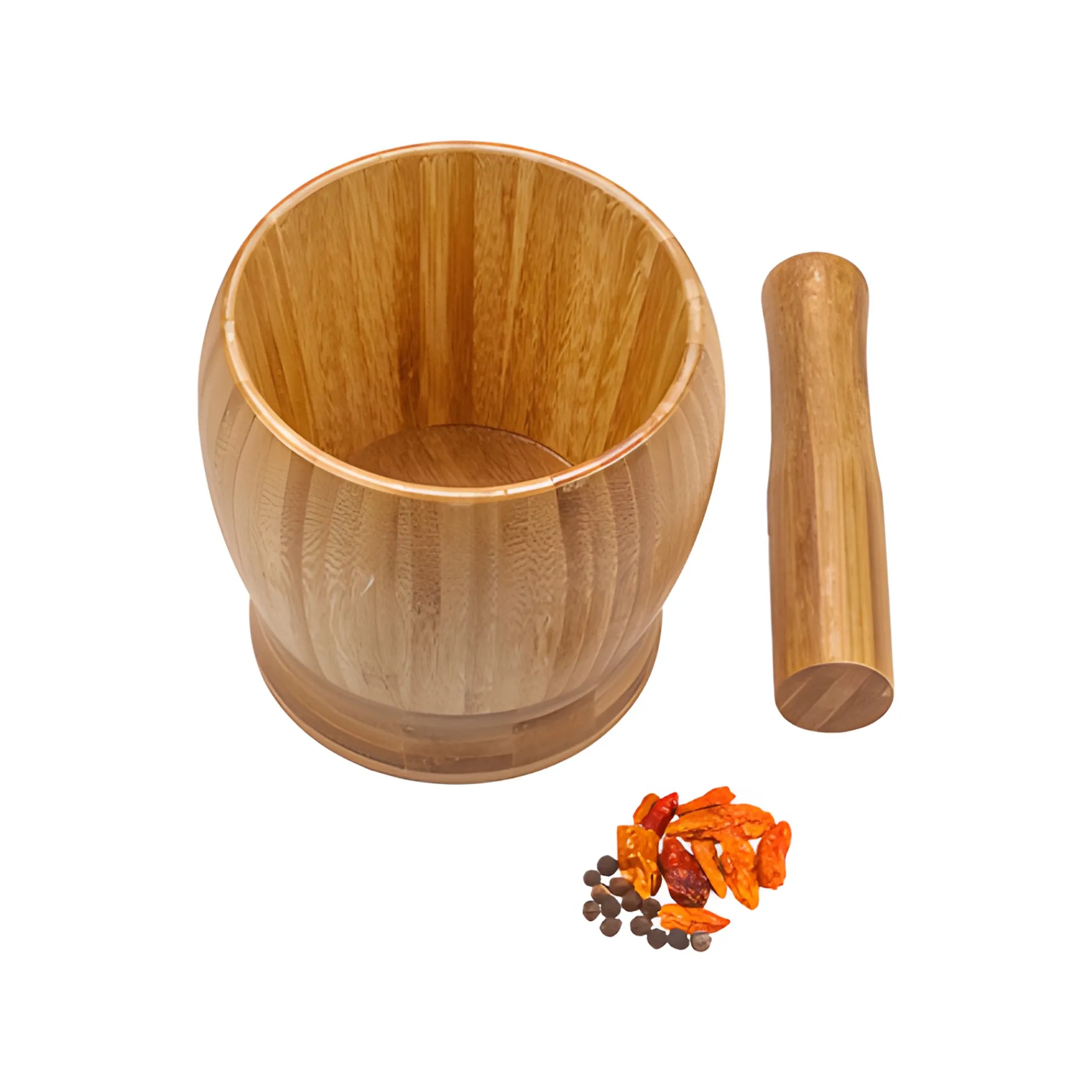 Pesto|Gewürze Und Kräuter|Bambusmörser mit Stößel Ø 12 cm