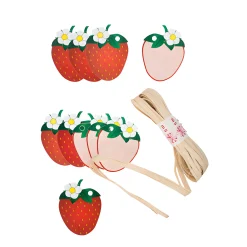 Erdbeerzeit|Deckchen-Sets|Blattdeckchen-Set 'Erdbeere', 21-teilig