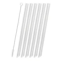 Saft & Sirup|Geburtstag, Jubiläum|Bubble Tea Glastrinkhalme 21 cm, Ø 14 mm, 6 Stück