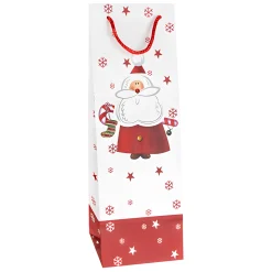 Verpackungen|3D Flaschentasche 'Nikolaus' 12,5 x 11,5 x 34 cm