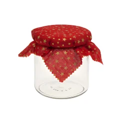 Deko|Deckchen|Deckchen 150 mm rot mit goldenen Sternen