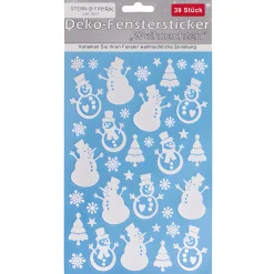Winter|Zum Aufkleben|Deko-Sticker 'Wintermotive', 39 Stück