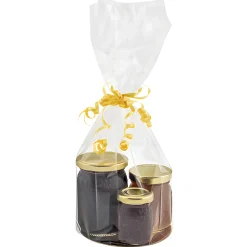 Jodl Verpackungen Ostern|Weihnachtsbäckerei|Diamantbeutel  65 x 400 mm mit Scheibe Ø 120 mm und Band, 5 Stück