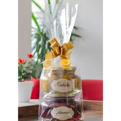 Jodl Verpackungen Ostern|Weihnachtsbäckerei|Diamantbeutel  65 x 400 mm mit Scheibe Ø 120 mm und Band, 5 Stück