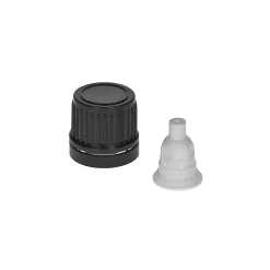 Kosmetik & Arznei|Pipetten, Randtropfer Und Co.|DIN 18 schwarz mit Randtropfer und Originalitätsring