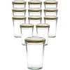 Gläser-Sets|12er Set Becherglas 150 ml TO 66 mit Deckel gold