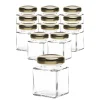 Gläser-Sets|12er Set Cubi 50 ml TO 38 mit Deckel gold