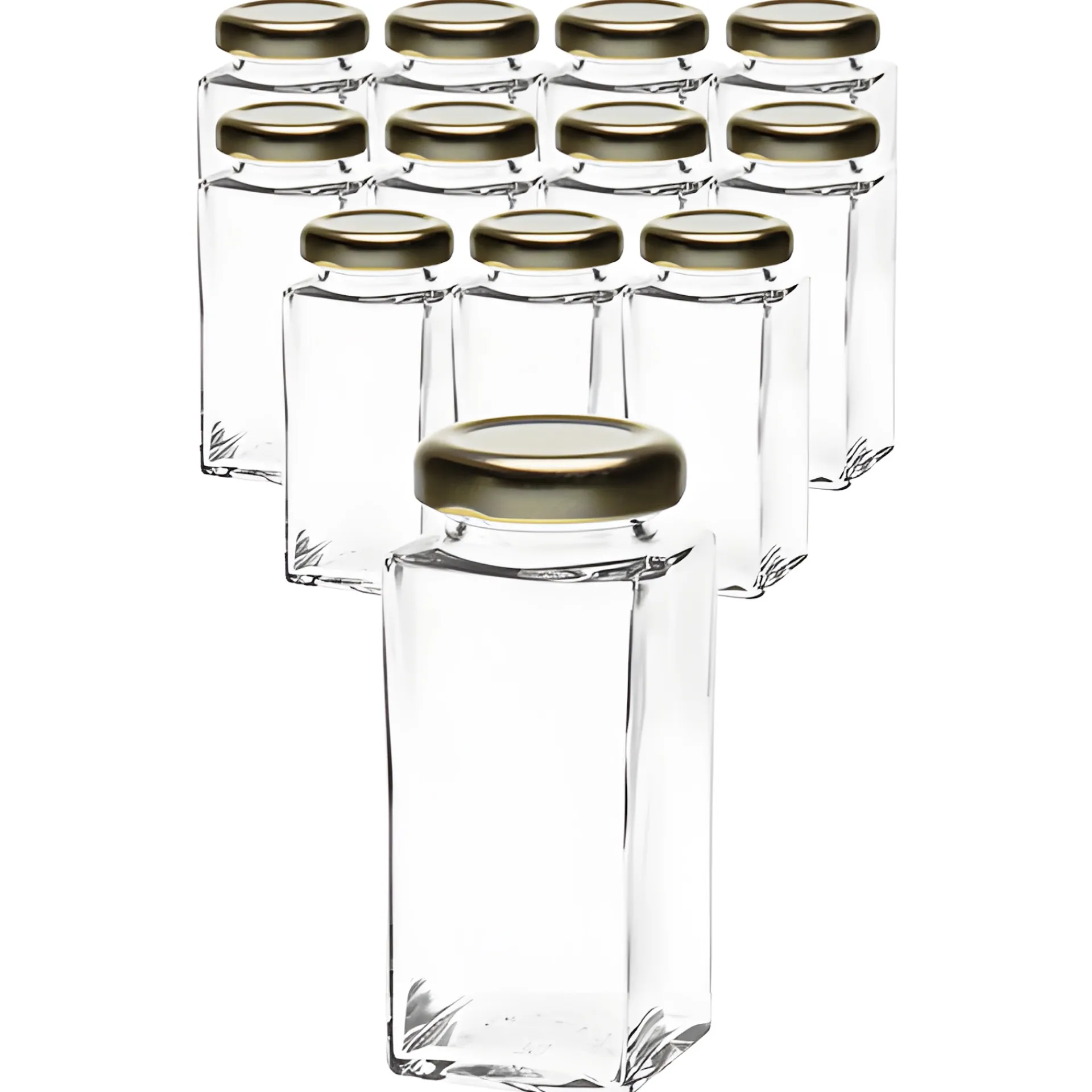 Gläser-Sets|12er Set Cubi 100 ml TO 38 mit Deckel gold