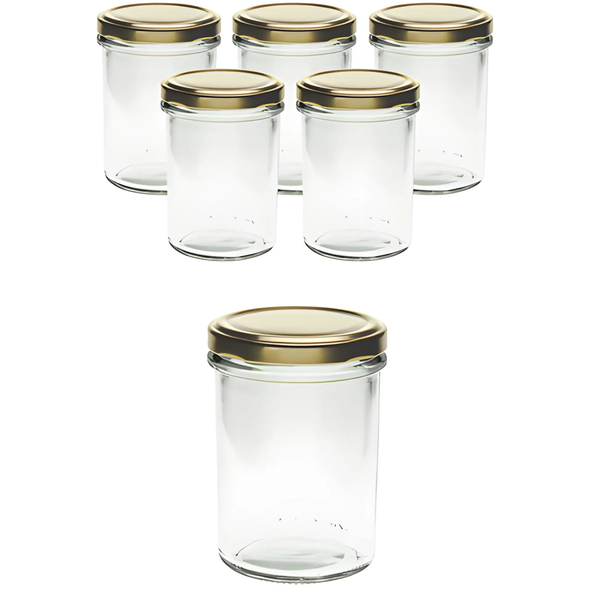 Gläser-Sets|6er Set Sturzglas 230 ml hoch mit Deckel gold