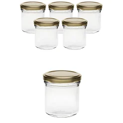 Gläser-Sets|6er Set Sturzglas 167 ml mit Deckel gold