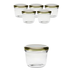 Gläser-Sets|6er Set Sturzglas 230 ml mit Deckel gold