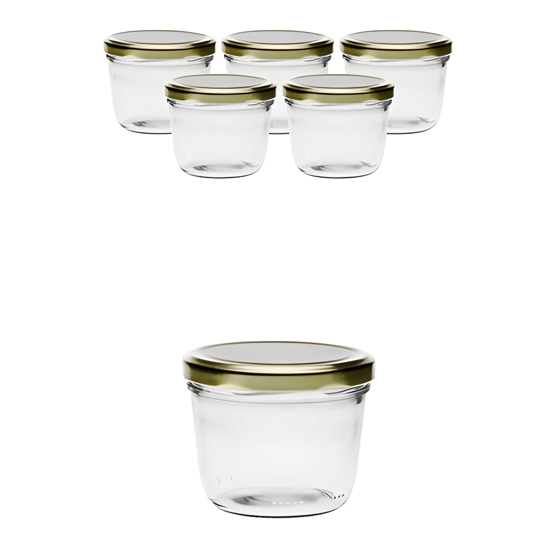 Gläser-Sets|6er Set Sturzglas 230 ml mit Deckel gold
