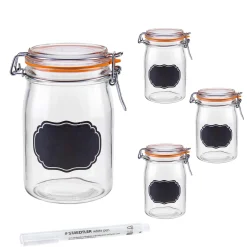 Gemüse Auf Vorrat|Fermentiergläser & Zubehör|Ermetico 1000 ml mit Tafel, 4er Set