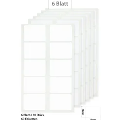 Etiketten Zum Beschriften|Etiketten 32 x 24 mm, weiß, 60 Stück