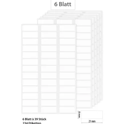 Etiketten Zum Beschriften|Etiketten 21 x 8 mm, weiß, 234 Stück