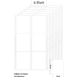 Vital Shots|Etiketten Zum Beschriften|Etiketten 30 x 40 mm, weiß, 36 Stück
