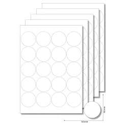 Etiketten Zum Beschriften|Bedruckbare Etiketten|Etiketten rund 50 mm weiß -  5 Blatt A4