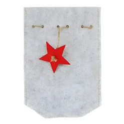 Winter|Verpackungen|Filzbeutel mit Zugband grau, 13 x 18 cm