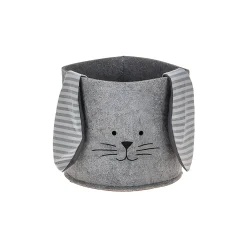 Ostern|Rein- Und Draufstellen|Filzkorb 'Osterhase' Ø 16 cm, grau