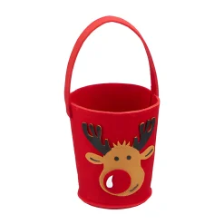 Winter|Verpackungen|Filzkorb 'Rentier' Ø 12 cm, rot