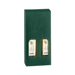 Verpackungen|Geschenkverpackungen Für Flaschen|Flaschenkarton 2er 110 x 55 x 240 mm grün
