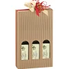 Geschenkverpackungen Für Flaschen|Flaschenkarton 3er 200 x 65 x 320 mm natur