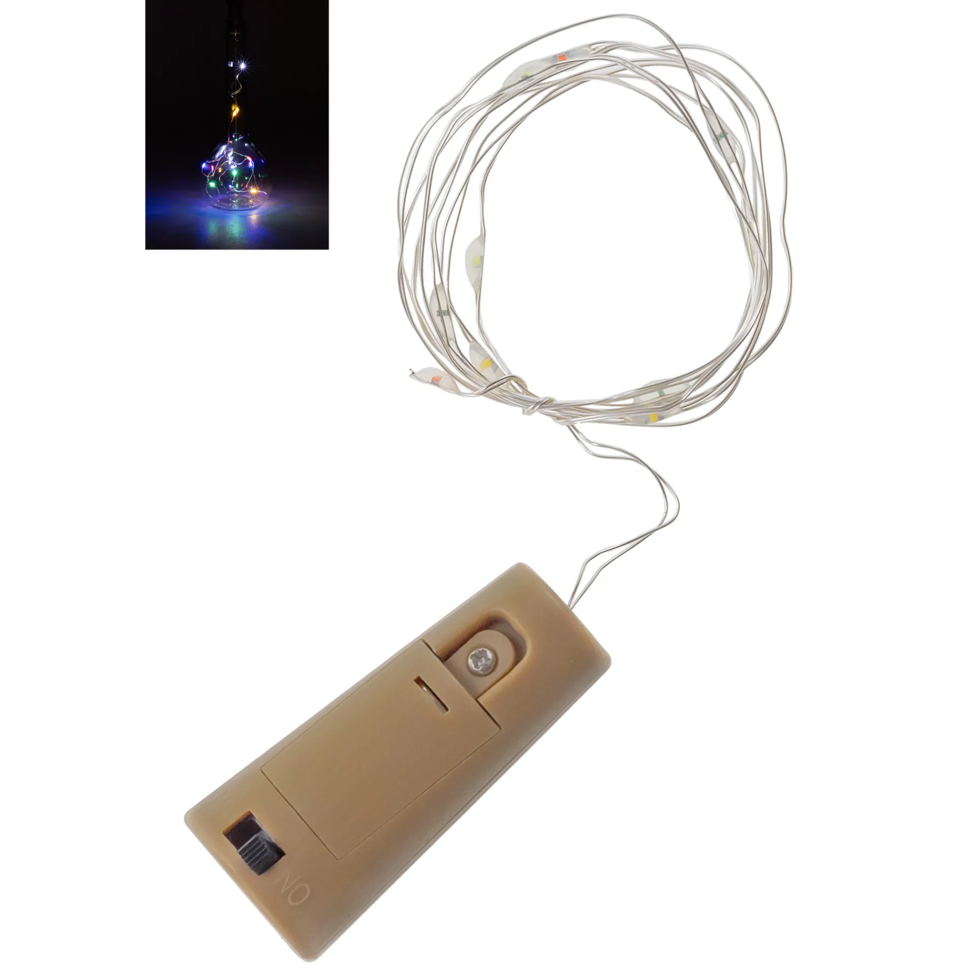 Deko|Weihnachtslichter|Flaschenlicht, 10 LEDs, mehrfarbig