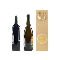 Weinflaschen-Verpackungen|Flaschentasche 'Alles Gute' natur, 10 x 8 x 35 cm