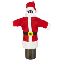 Deko|Besonderes Und Witziges|Flaschenverkleidung 'Weihnachtsmann-Mantel mit Mütze'