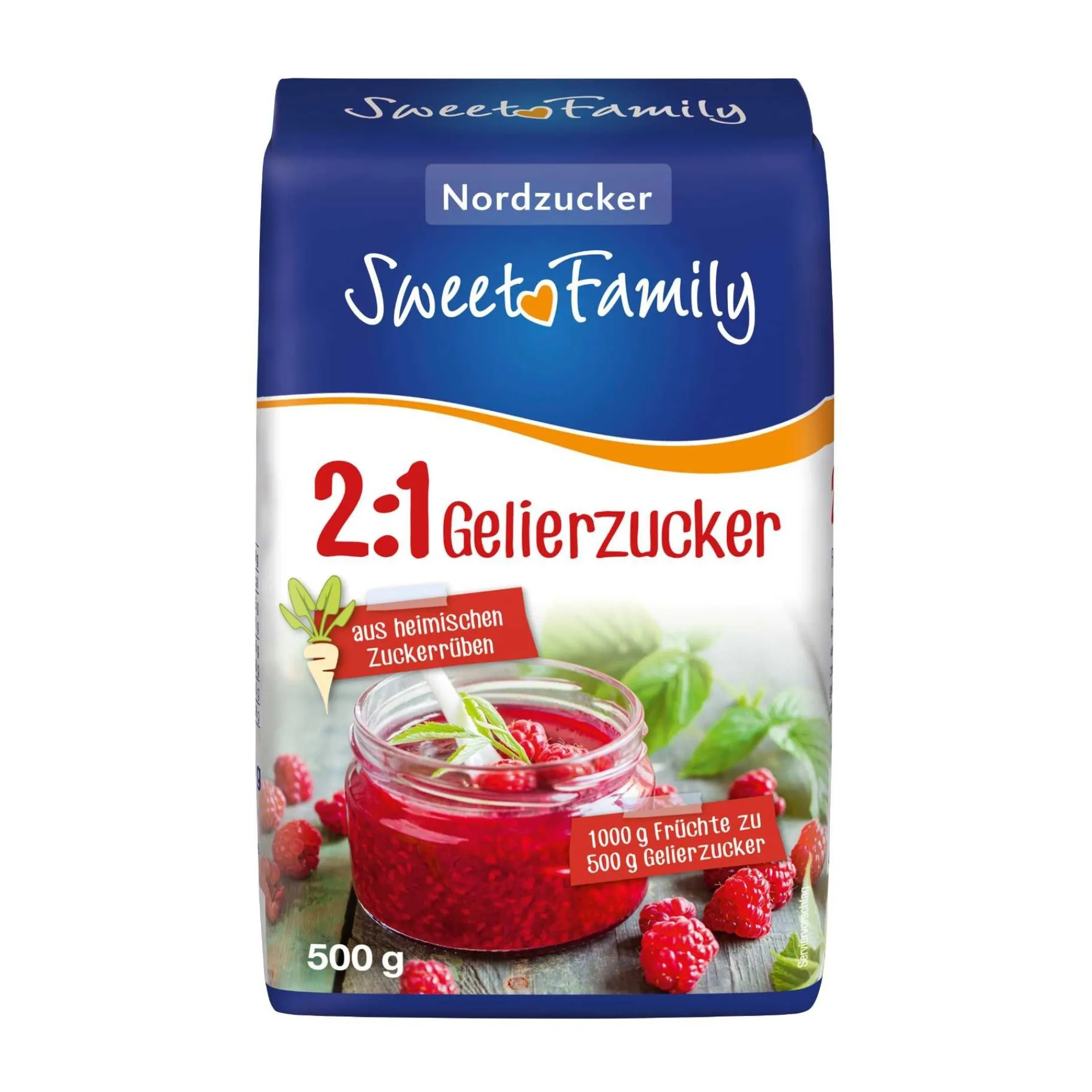 Sweet Family Beerenzeit|Apfel-, Birnen-, Quittenzeit|Gelierzucker 2:1, 500 g