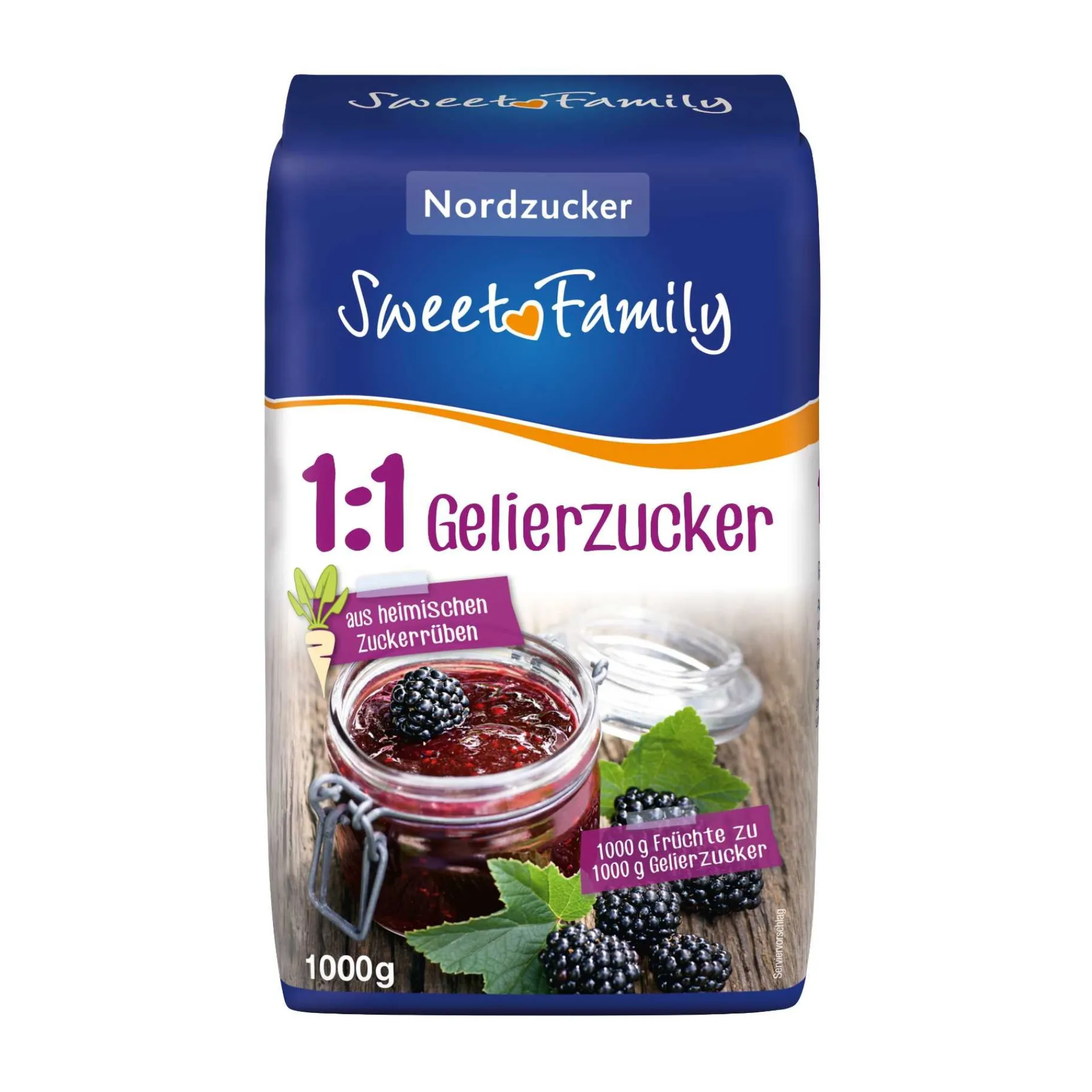 Sweet Family Beerenzeit|Apfel-, Birnen-, Quittenzeit|Gelierzucker 1:1, 1 kg