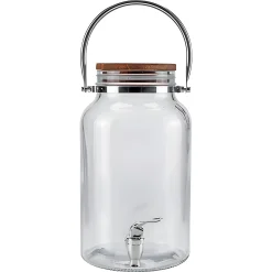 Feiern Und Feste|Picknick-Zubehör|Getränkespender 6 Liter mit Holzdeckel und Henkel