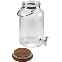 Feiern Und Feste|Picknick-Zubehör|Getränkespender 6 Liter mit Holzdeckel und Henkel