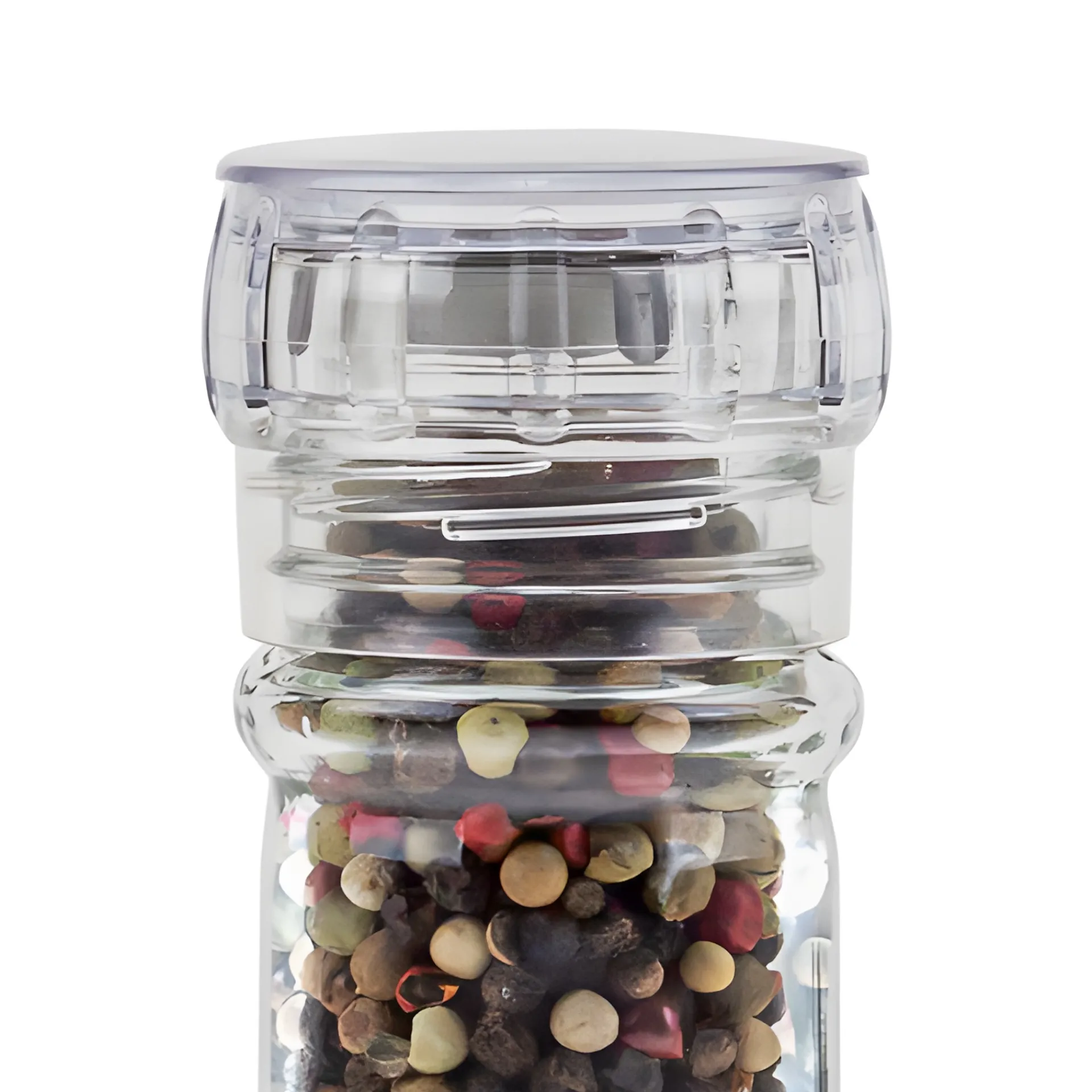 Gewürze Und Kräuter|Gewürzmühlen, Streuverschlüsse|Gewürzmühle transparent mit Edelstahlmahlwerk