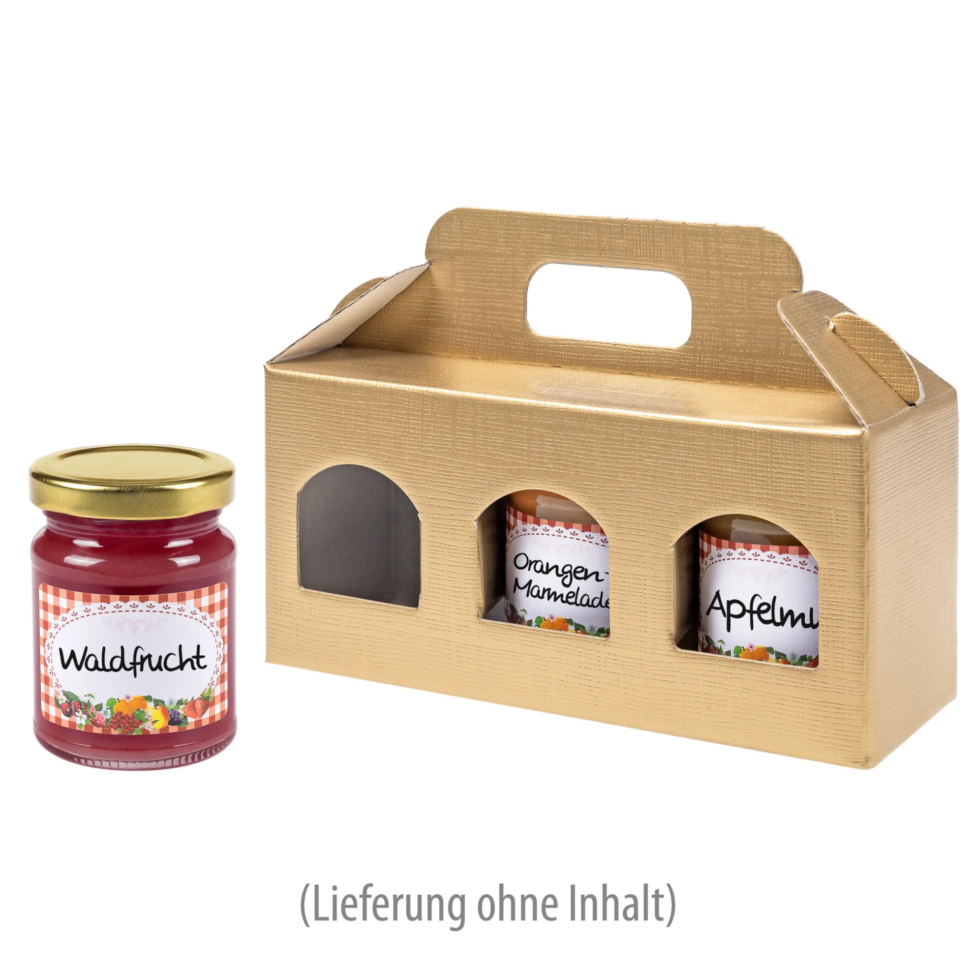 Verpackungen|Geschenkverpackungen Für Gläser|Gläserkarton 3er 190 x 60 x 90 mm gold