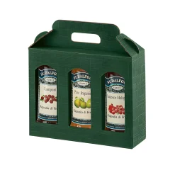 Verpackungen|Geschenkverpackungen Für Gläser|Gläserkarton 3er 190 x 60 x 150 mm grün