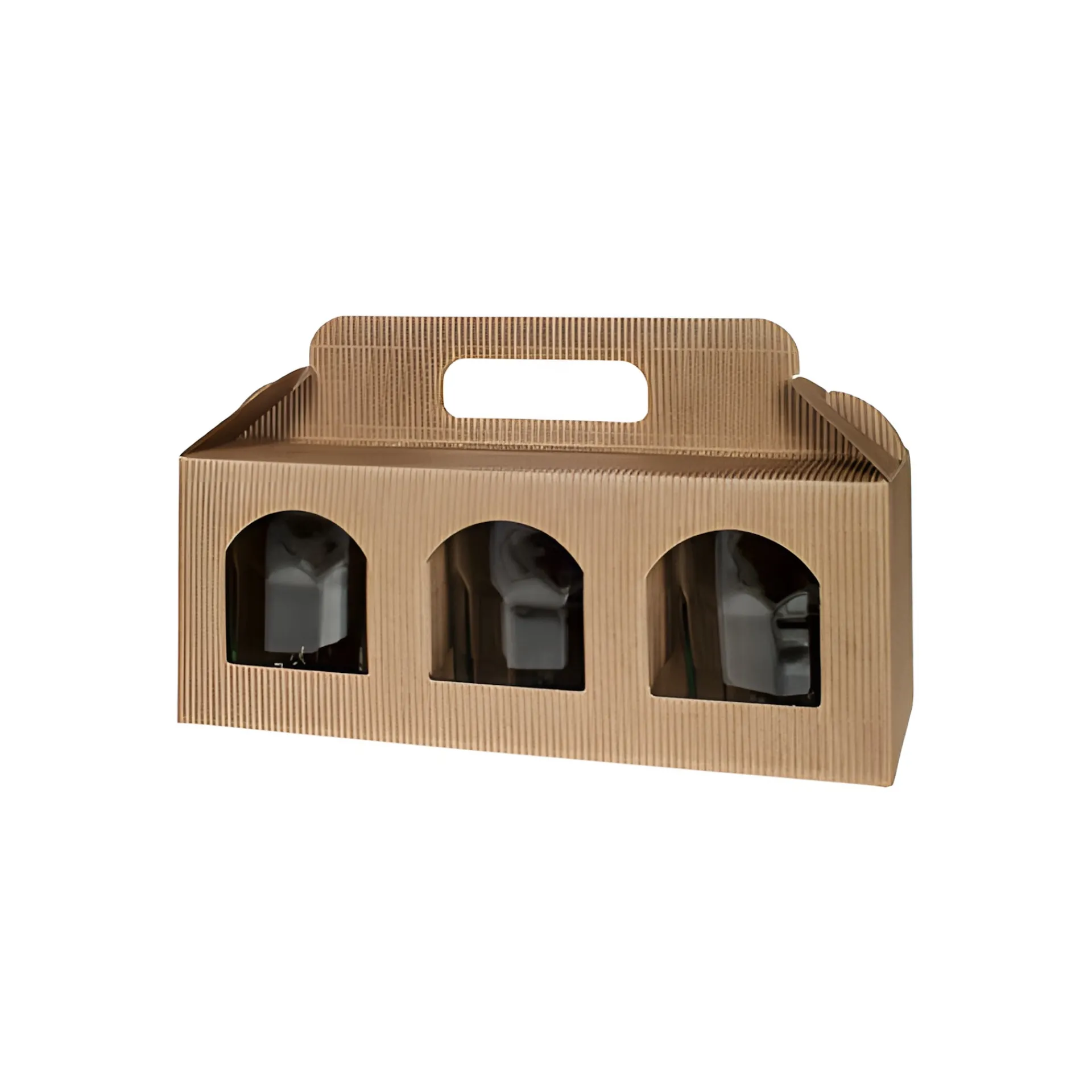 Geschenkverpackungen Für Gläser|Gläserkarton 3er 250 x 80 x 95 mm natur